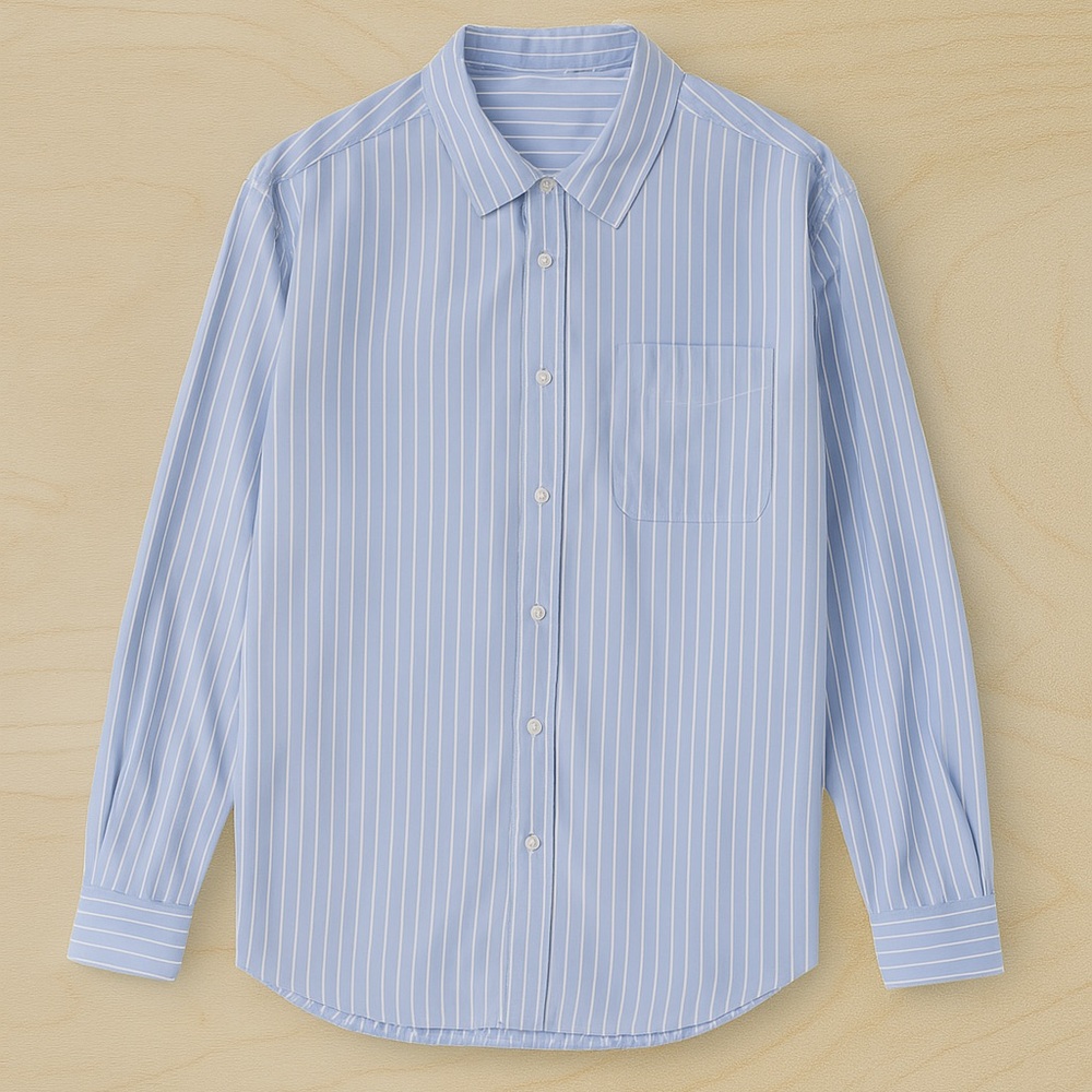 Topman Sky Blue Striped Casual Shirt